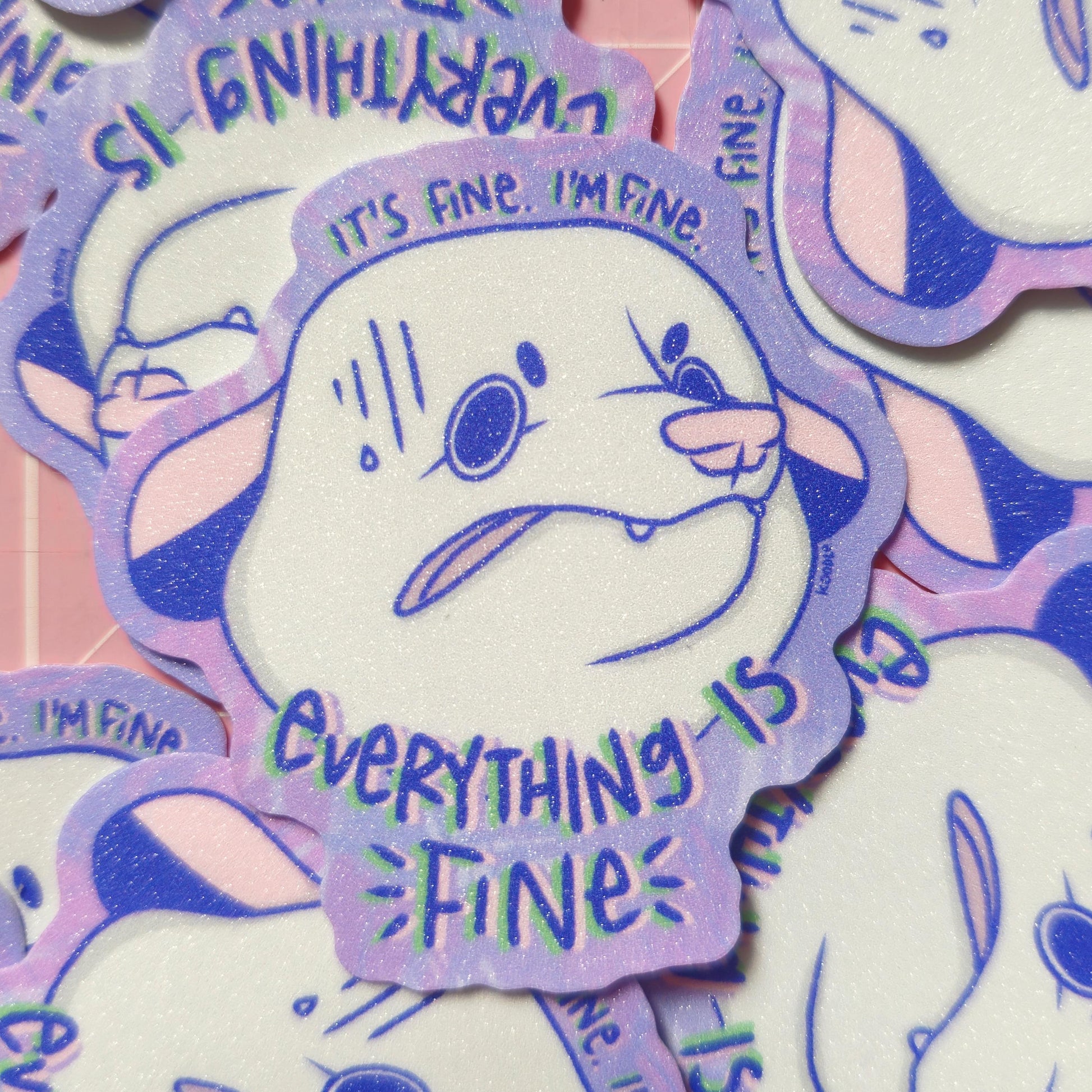 Everything is Fine Anxious Opossum Sticker - Koodle