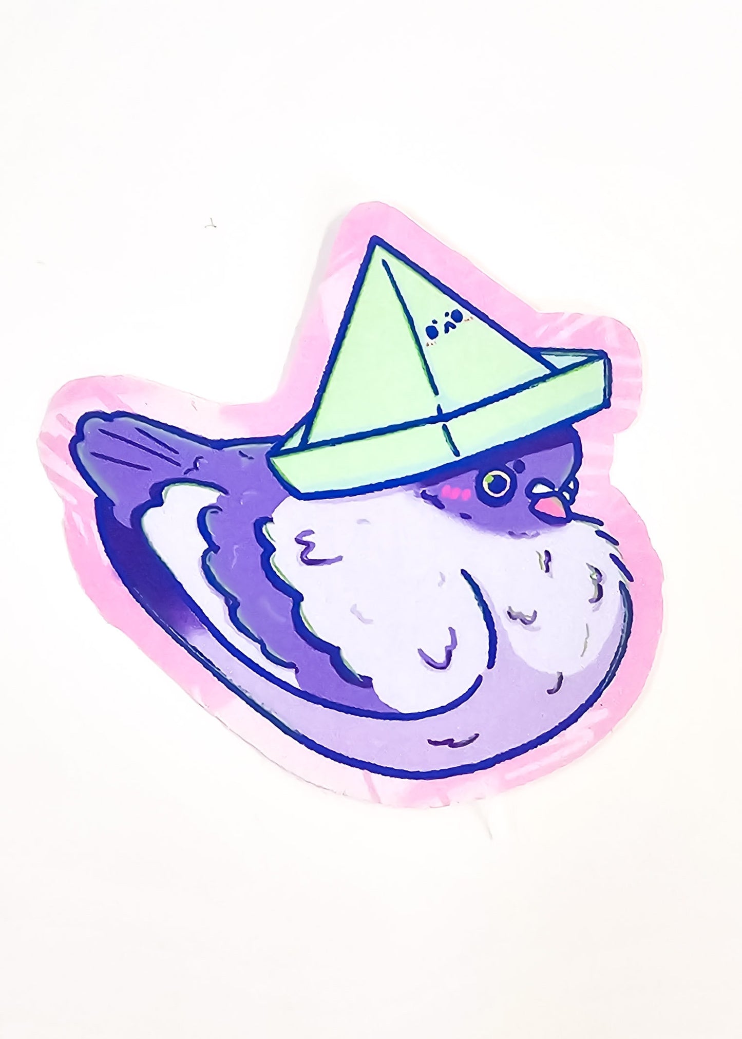 Cute Pigeon Wearing Paper Hat Sticker - Koodle