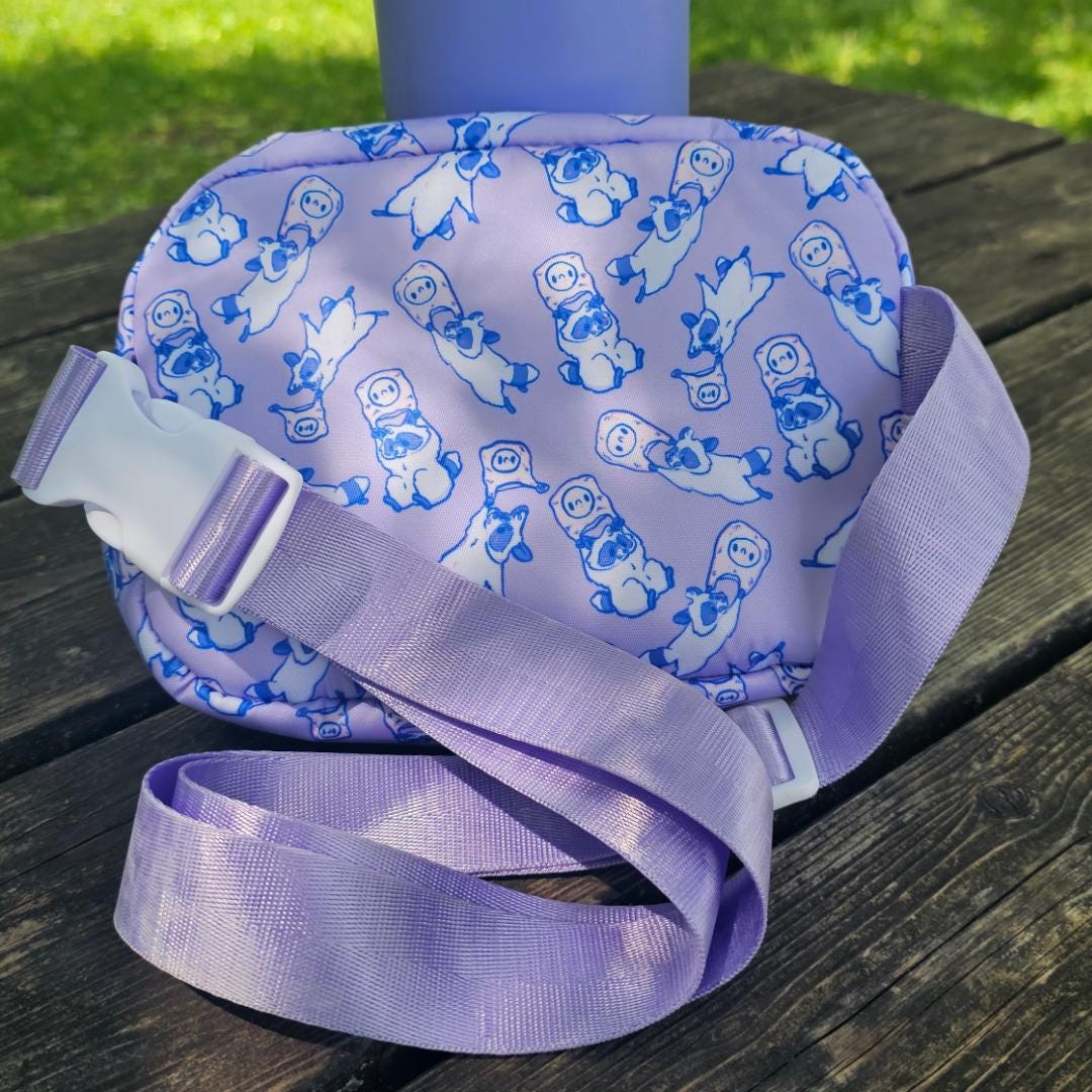 Flying Raccoon Using A Plastic Bag Parachute Cute Pastel Waist Bag/Hip Pack/Sling Bag - Koodle