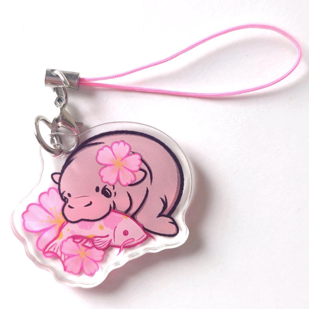 Four Seasons of Moodeng Cute Baby Pygmy Hippo Cell Phone Charm/Keychain/Bag Charm - Koodle