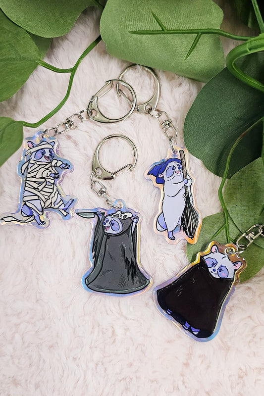 MYSTERY BAG Kuni the Raccoon Spooky Horror Iridescent Keychain Mystery Box/Keychain/Bag Charm - Koodle