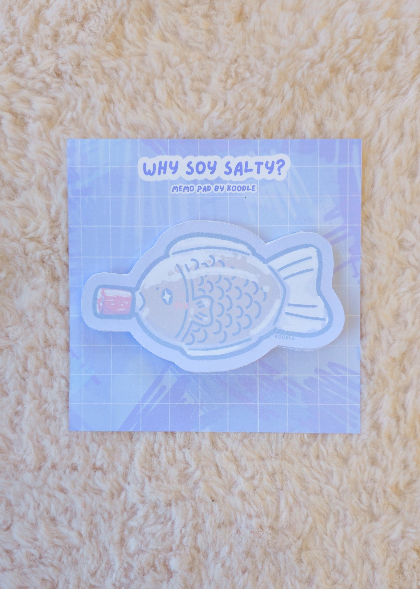 Why Soy Salty? Kawaii Asian Fish - Shaped Soy Sauce Container Memo Pad - Koodle