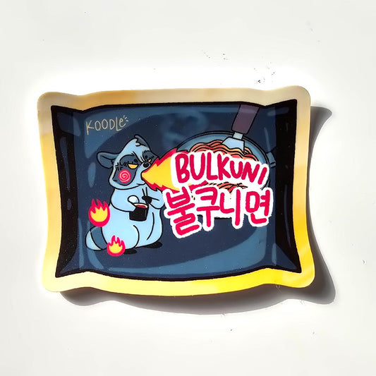 Buldak Spicy Ramen Instant Noodle Bulkuni Raccoon Sticker - Koodle