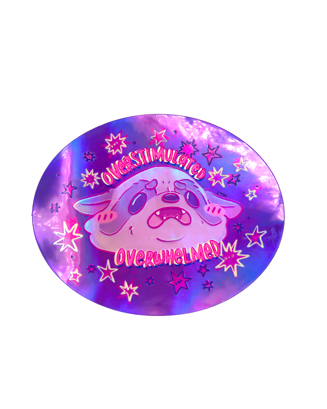Overstimulated & Overwhelmed Raccoon Sticker - Koodle
