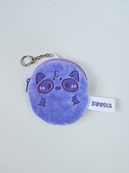 Cute & Funny Fuzzy Animal Coin Purse (Raccoon, Opossum or Frog) - Koodle