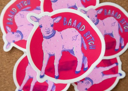 Bad B Cute Funny Matte Lamb Sticker - Koodle
