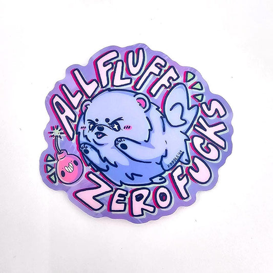 All Fluff Zero Fs Rude and Cute Pomeranian Sticker - Koodle