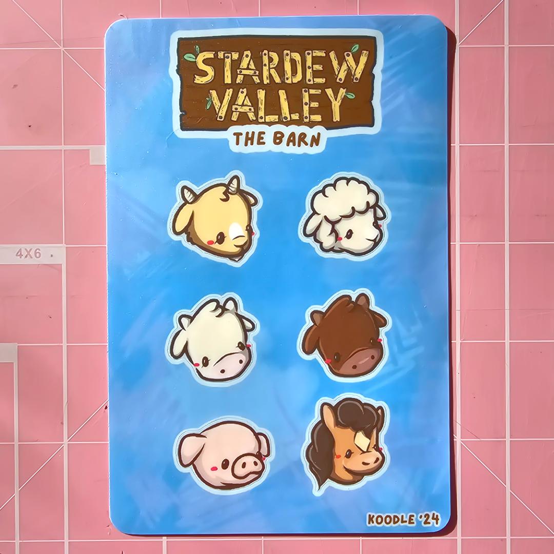Stardew Valley Sticker Sheet (Barn and Coop Animals) - Koodle