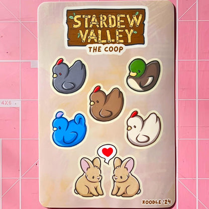 Stardew Valley Sticker Sheet (Barn and Coop Animals) - Koodle