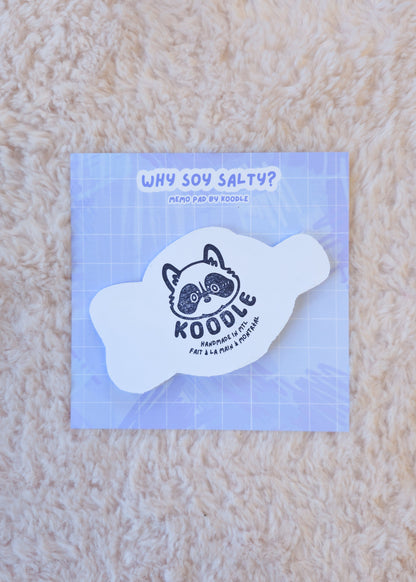Why Soy Salty? Kawaii Asian Fish - Shaped Soy Sauce Container Memo Pad - Koodle