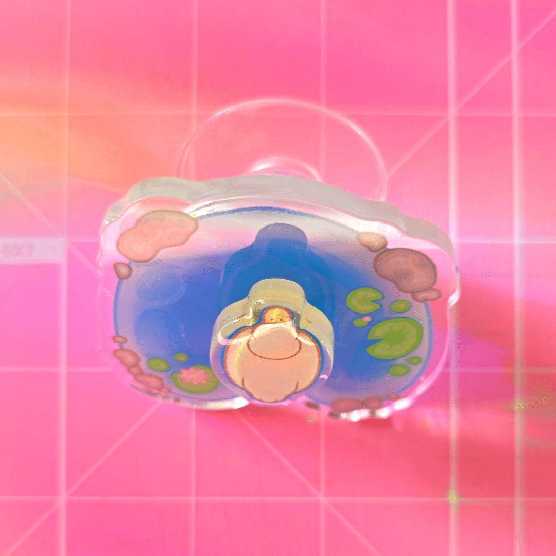 Duck Pond Spinning Acrylic Phone Grip Fidget Toy - Koodle