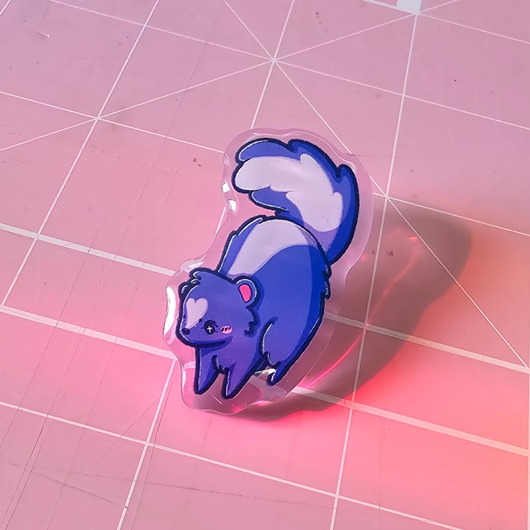 Forbidden Cats Acrylic Pin Trio Featuring Raccoon, Skunk, and Opossum - Koodle