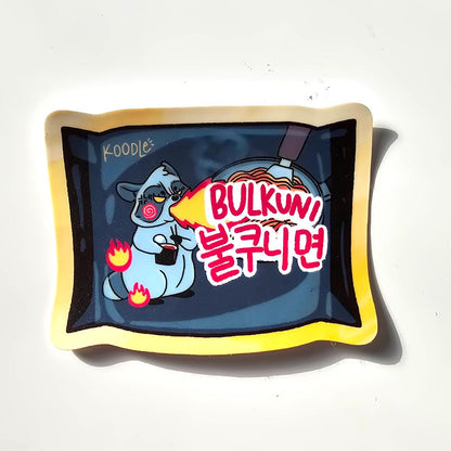 Buldak Spicy Ramen Instant Noodle Bulkuni Raccoon Sticker - Koodle