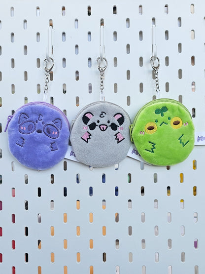 Cute & Funny Fuzzy Animal Coin Purse (Raccoon, Opossum or Frog) - Koodle